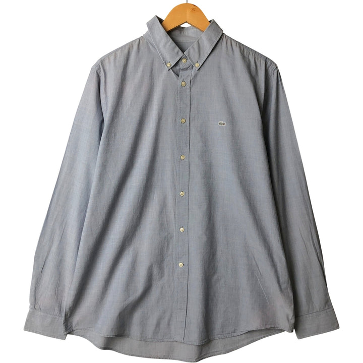 Lacoste Regular Fit Long Sleeve Button-Down Shirt, Size 44, Men's L cotton Blue type light blue Vintage Second Hand