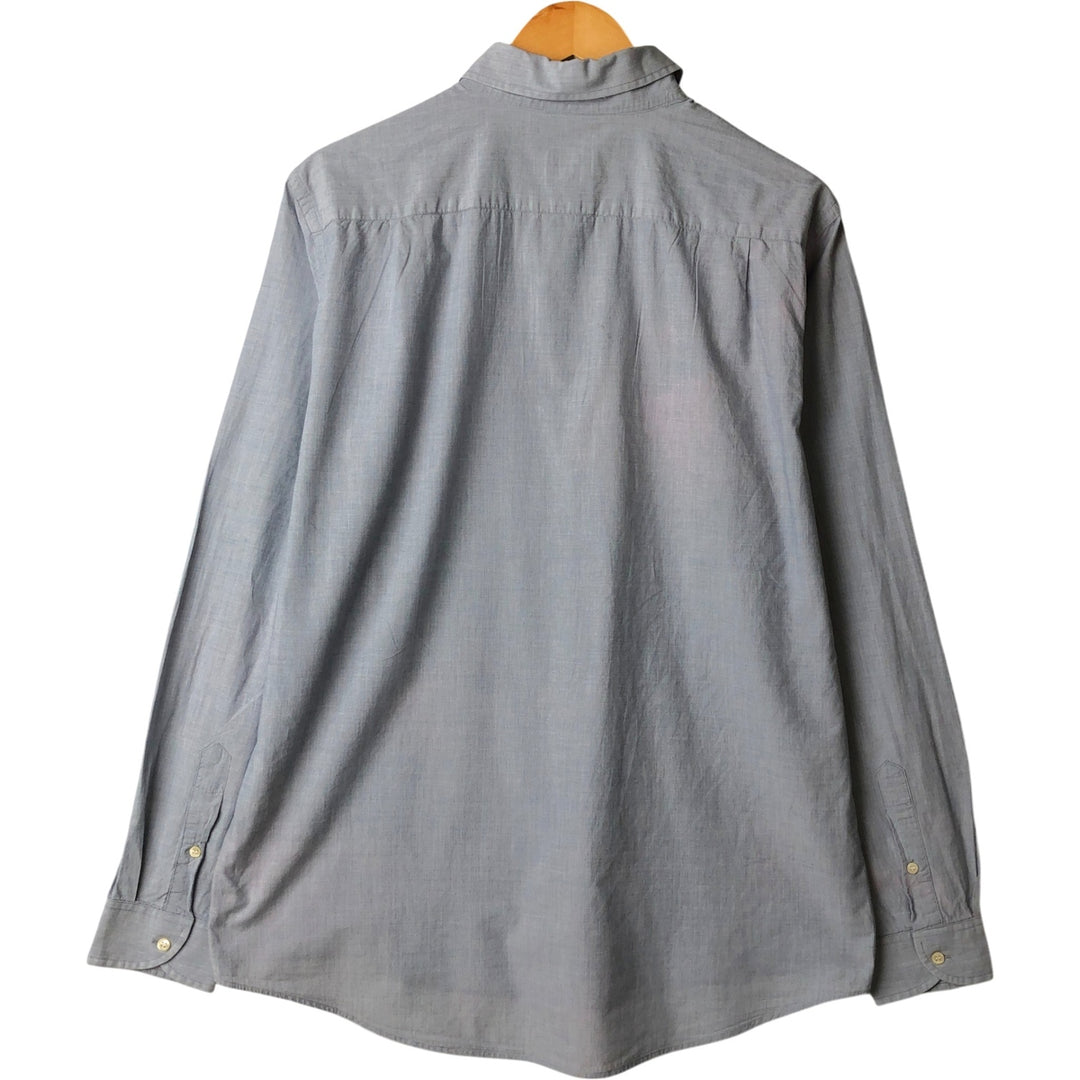 Lacoste Regular Fit Long Sleeve Button-Down Shirt, Size 44, Men's L cotton Blue type light blue Vintage Second Hand