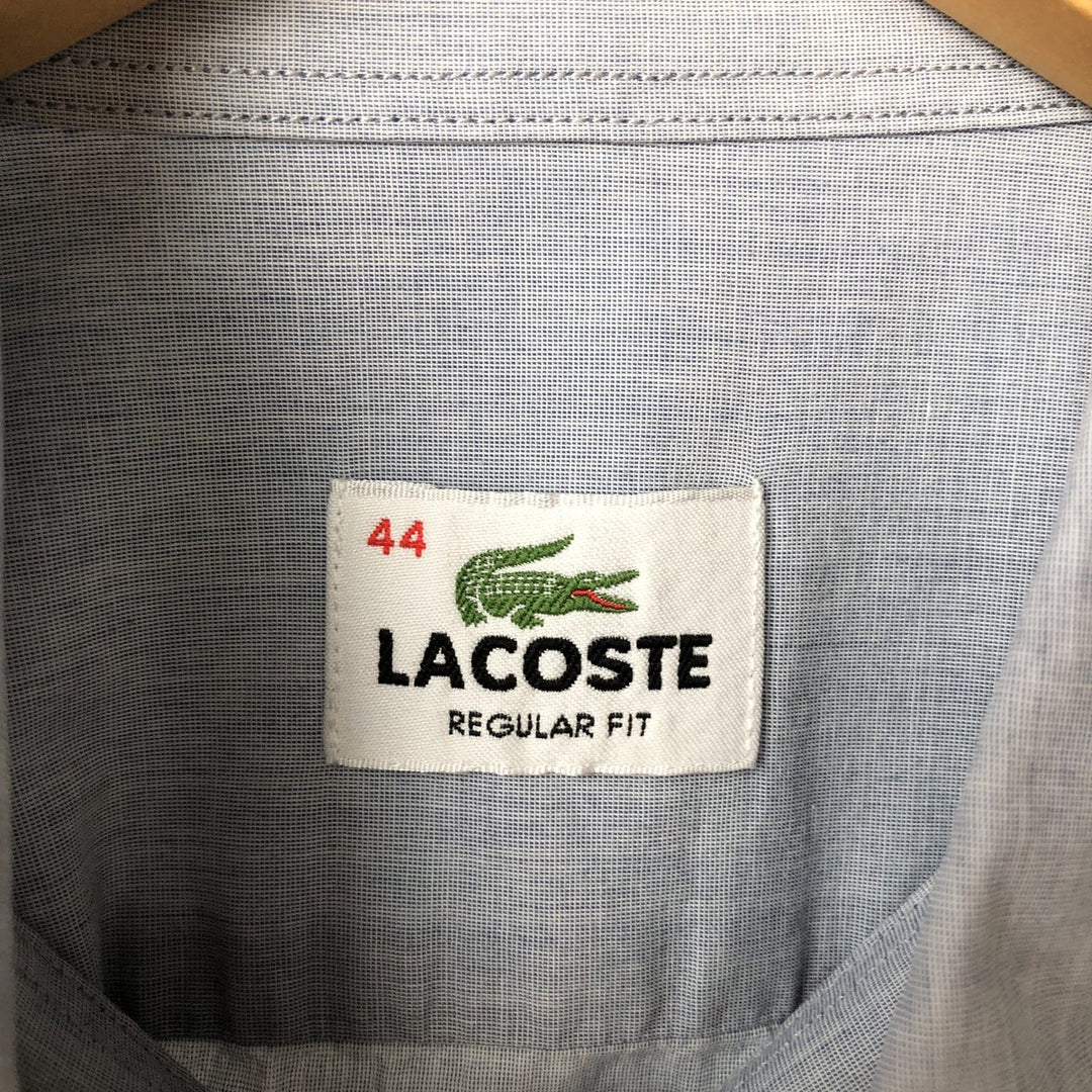 Lacoste Regular Fit Long Sleeve Button-Down Shirt, Size 44, Men's L cotton Blue type light blue Vintage Second Hand