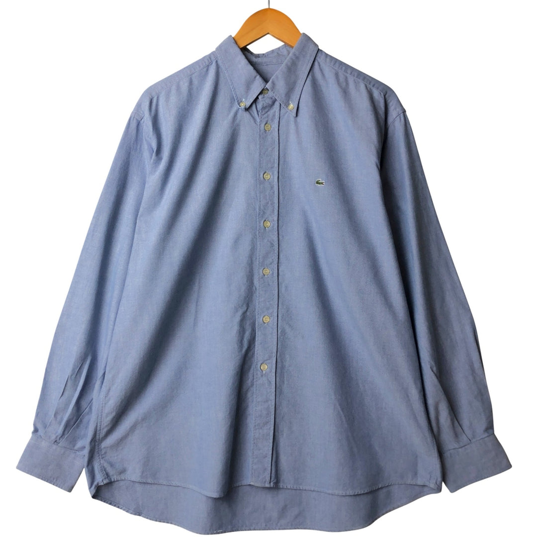 Lacoste long-sleeved button-down shirt, men's size XL cotton Blue type light blue Vintage Second Hand