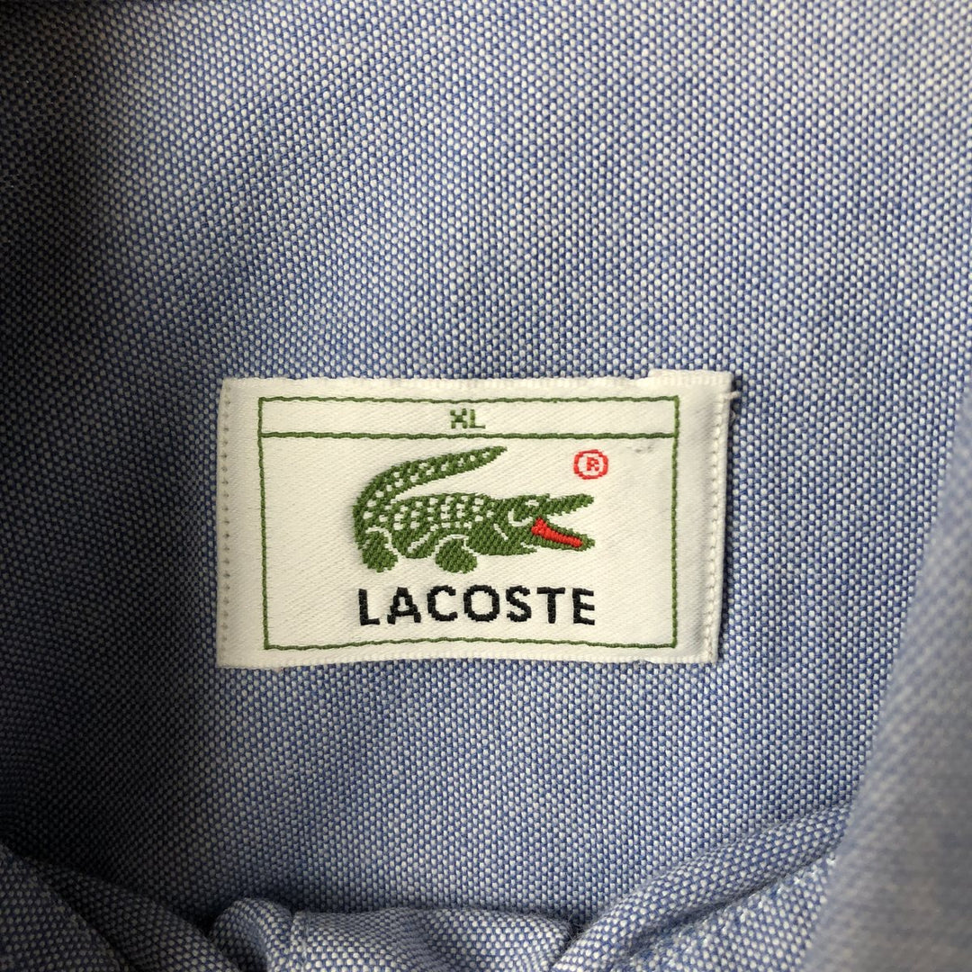 Lacoste long-sleeved button-down shirt, men's size XL cotton Blue type light blue Vintage Second Hand