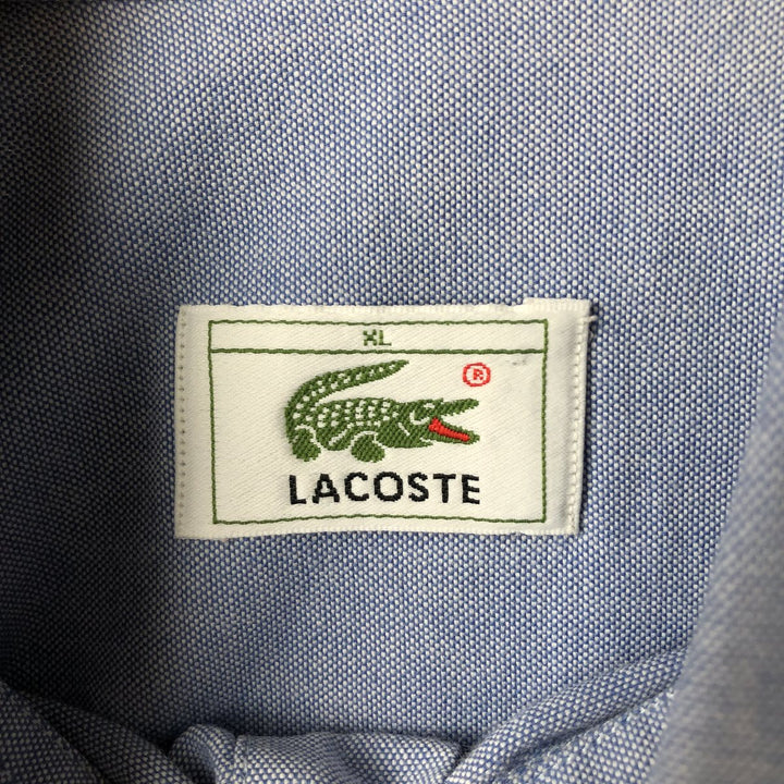 Lacoste long-sleeved button-down shirt, men's size XL cotton Blue type light blue Vintage Second Hand