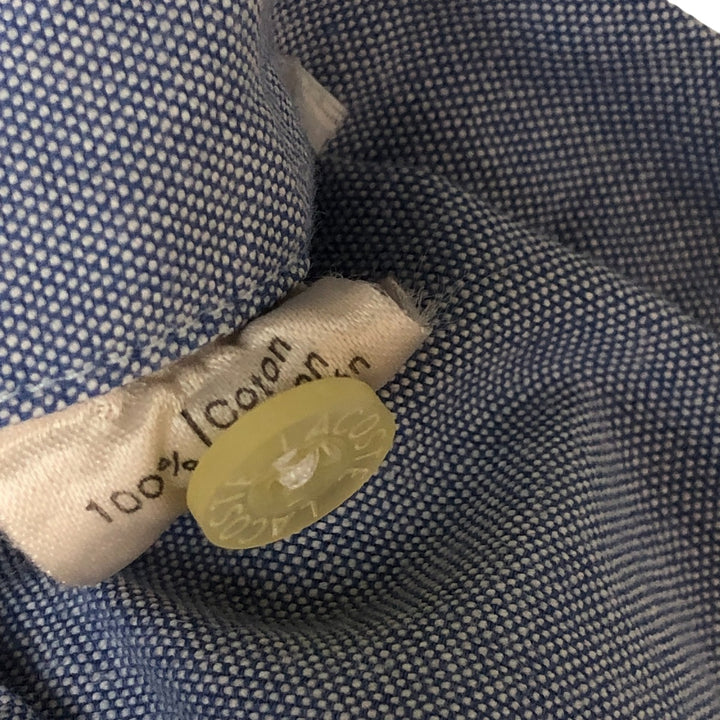 Lacoste long-sleeved button-down shirt, men's size XL cotton Blue type light blue Vintage Second Hand