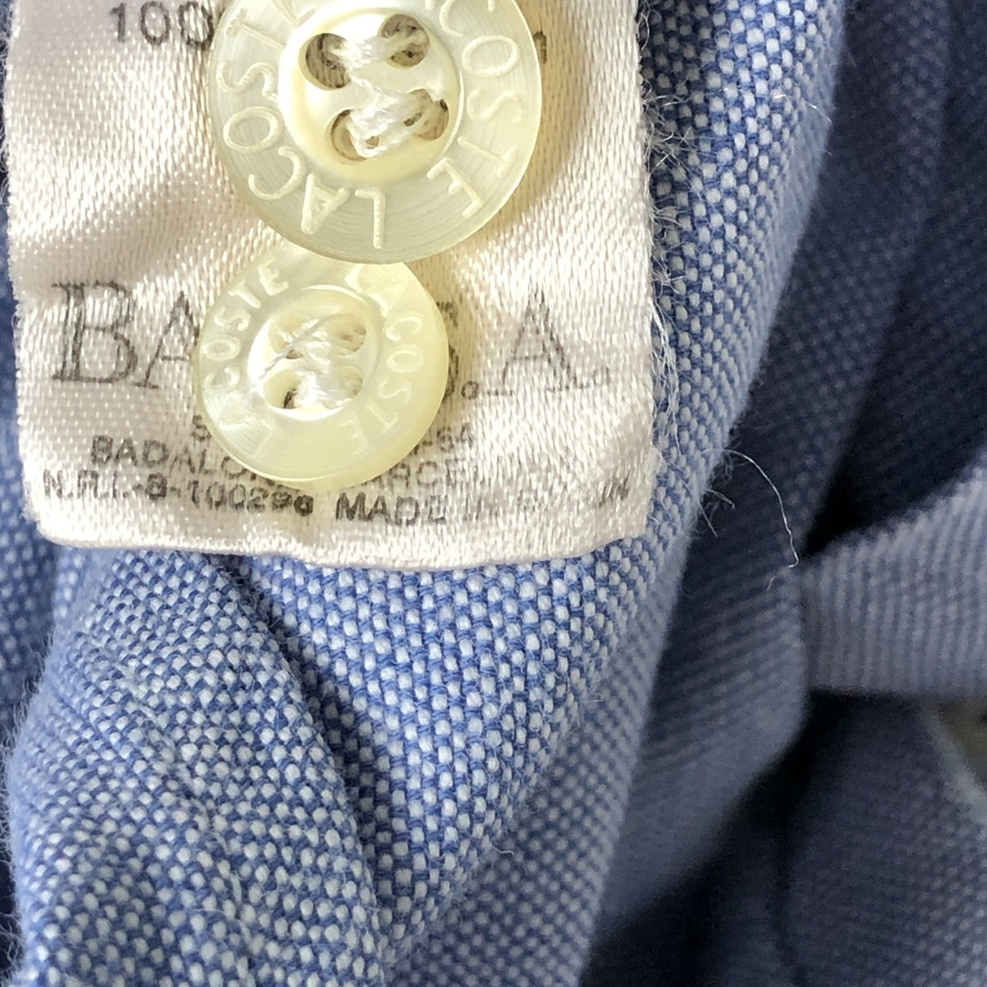 Lacoste long-sleeved button-down shirt, men's size XL cotton Blue type light blue Vintage Second Hand