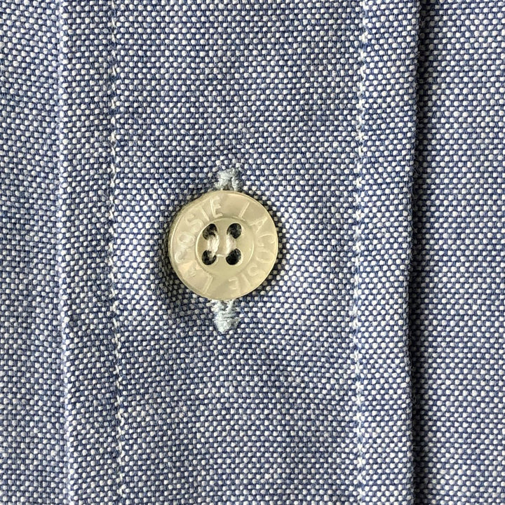 Lacoste long-sleeved button-down shirt, men's size XL cotton Blue type light blue Vintage Second Hand