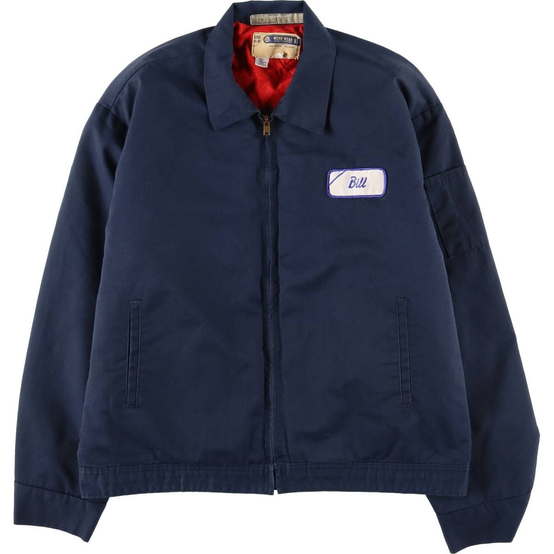 Vintage 1970s-1980'S WORK WEAR CORPORATION padded work jacket, size L, men's polyester navy blue type Vintage Second Hand