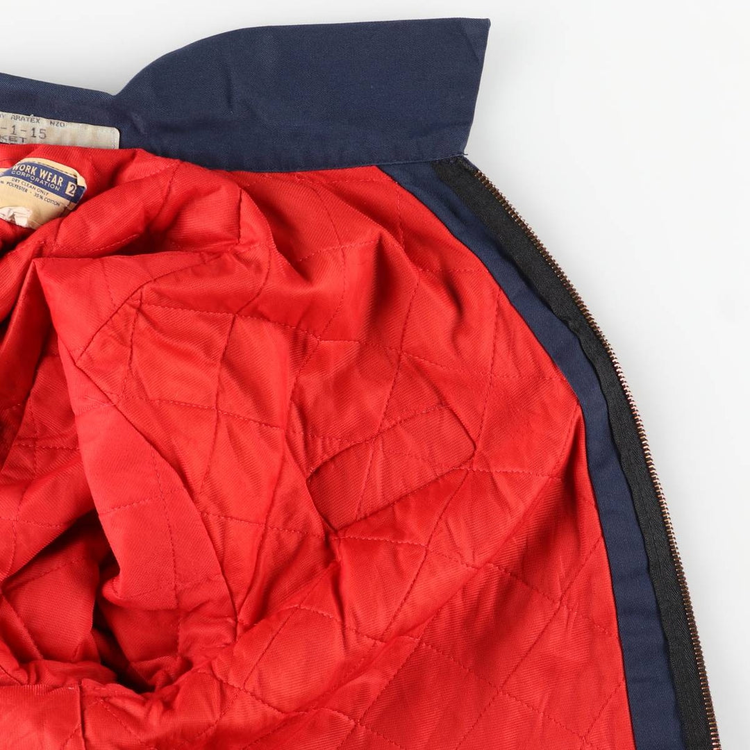 Vintage 1970s-1980'S WORK WEAR CORPORATION padded work jacket, size L, men's polyester navy blue type Vintage Second Hand