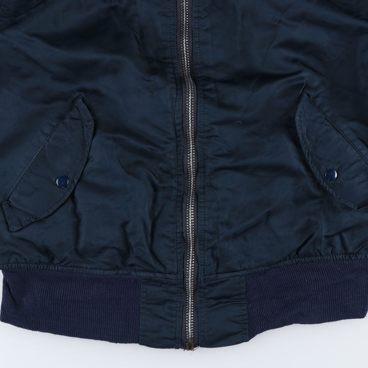 90'S civilian Alpha MA-1 style padded military flight jacket, made in the USA, men's size M, vintage Nylon navy blue type Vintage Second Hand