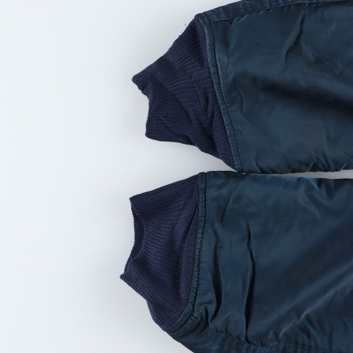 90'S civilian Alpha MA-1 style padded military flight jacket, made in the USA, men's size M, vintage Nylon navy blue type Vintage Second Hand