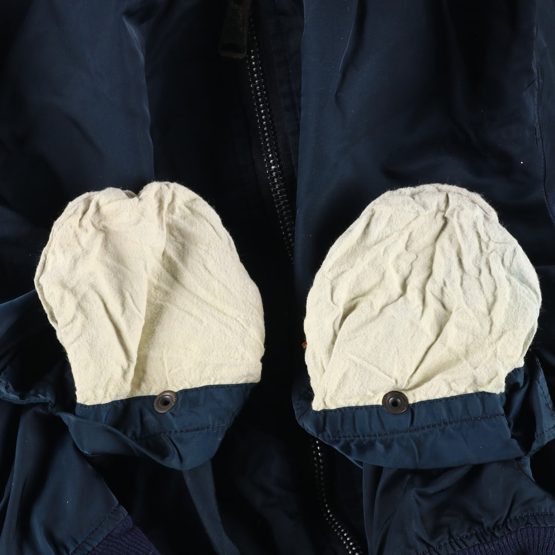90'S civilian Alpha MA-1 style padded military flight jacket, made in the USA, men's size M, vintage Nylon navy blue type Vintage Second Hand