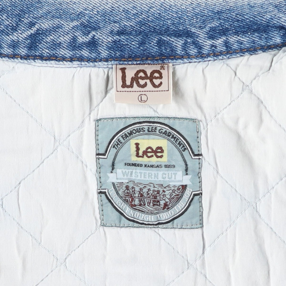 Vintage 90'S Lee Western Cut Riders denim jacket, size L, men's. cotton blue type Vintage Second Hand