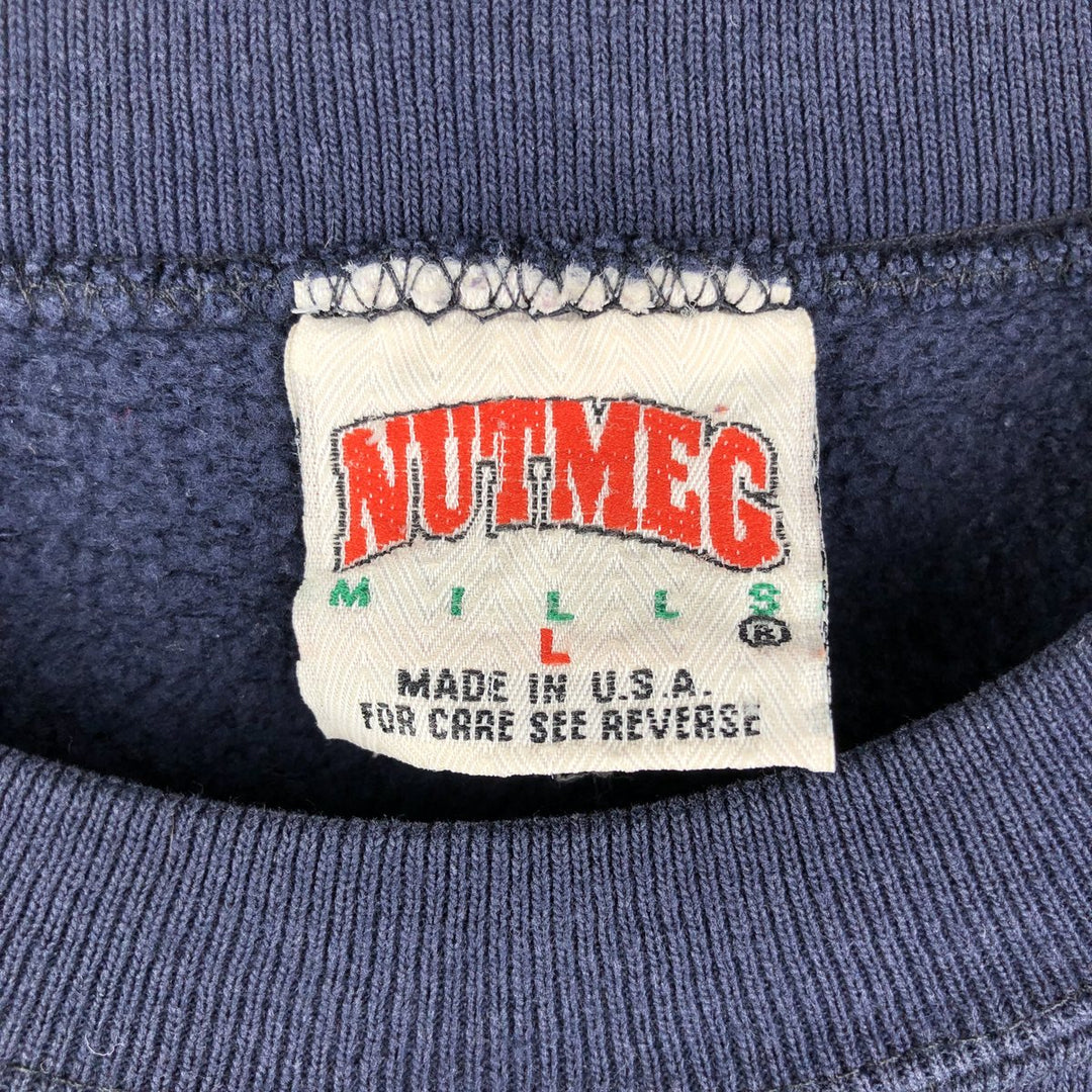 Vintage 90'S Nutmeg Dallas Cowboys Print Sweatshirt, Made in USA, Men's Size Large cotton navy blue type Vintage Second Hand