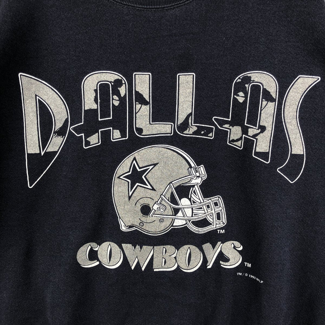 Vintage 90'S Nutmeg Dallas Cowboys Print Sweatshirt, Made in USA, Men's Size Large cotton navy blue type Vintage Second Hand
