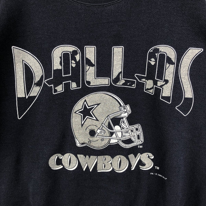 Vintage 90'S Nutmeg Dallas Cowboys Print Sweatshirt, Made in USA, Men's Size Large cotton navy blue type Vintage Second Hand