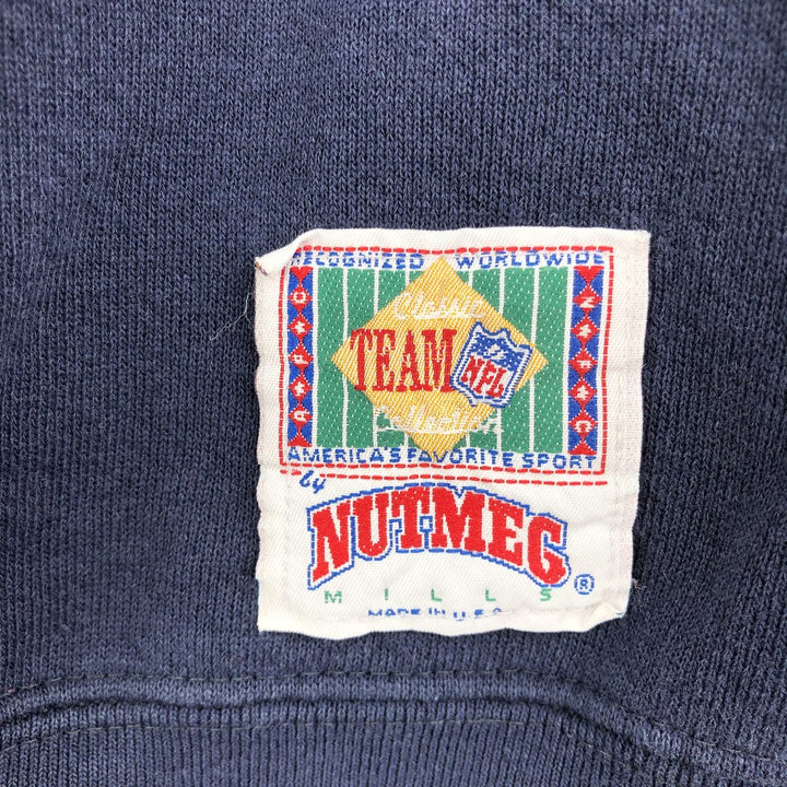 Vintage 90'S Nutmeg Dallas Cowboys Print Sweatshirt, Made in USA, Men's Size Large cotton navy blue type Vintage Second Hand