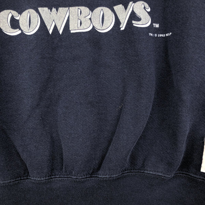 Vintage 90'S Nutmeg Dallas Cowboys Print Sweatshirt, Made in USA, Men's Size Large cotton navy blue type Vintage Second Hand