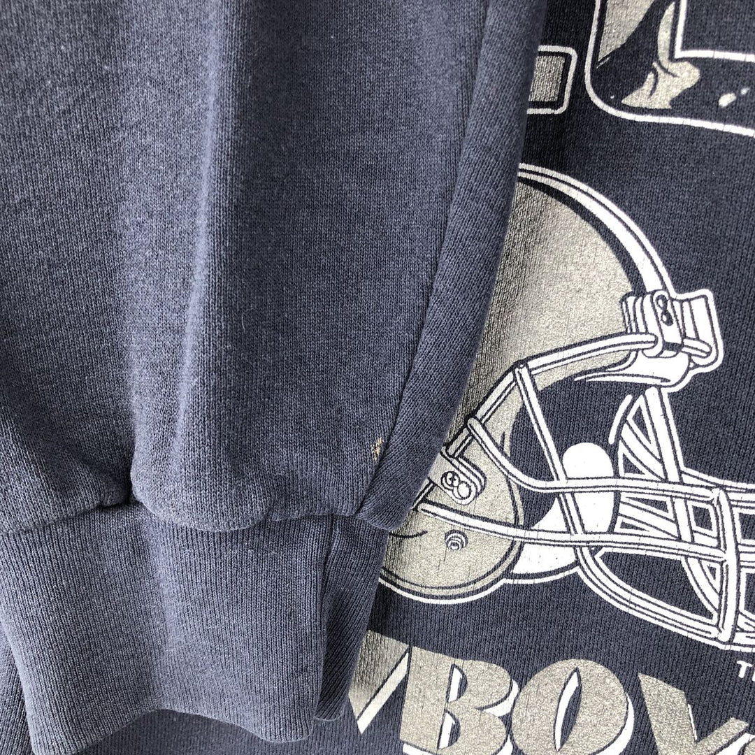 Vintage 90'S Nutmeg Dallas Cowboys Print Sweatshirt, Made in USA, Men's Size Large cotton navy blue type Vintage Second Hand