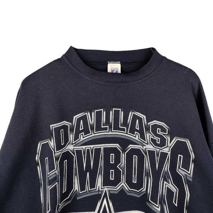 Vintage 90'S LOGO7 NFL Dallas Cowboys Print Sweatshirt, Made in USA, Men's Size XL cotton navy blue type Vintage Second Hand