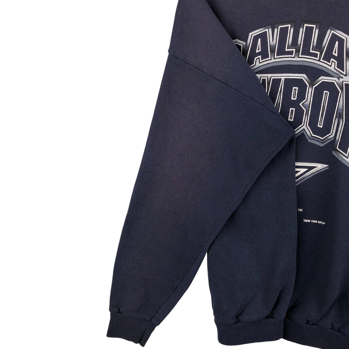 Vintage 90'S LOGO7 NFL Dallas Cowboys Print Sweatshirt, Made in USA, Men's Size XL cotton navy blue type Vintage Second Hand