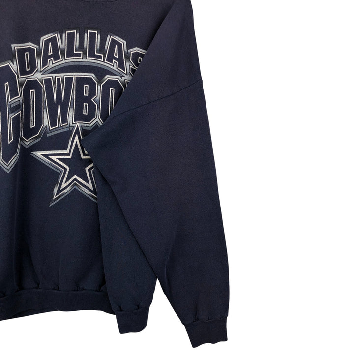 Vintage 90'S LOGO7 NFL Dallas Cowboys Print Sweatshirt, Made in USA, Men's Size XL cotton navy blue type Vintage Second Hand