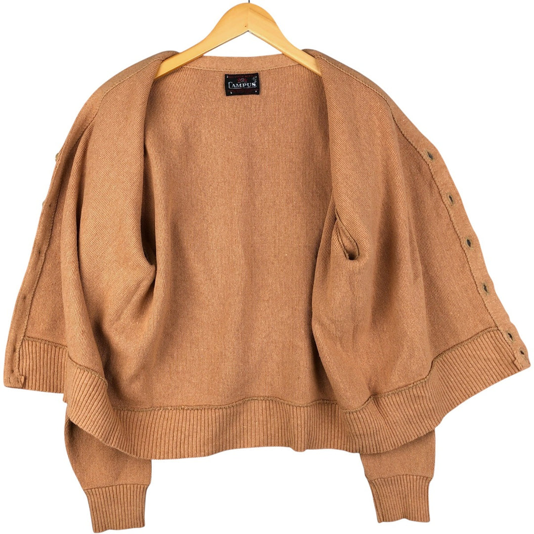 Vintage 70'S Campus acrylic knit cardigan, made in the USA, men's size XL acrylic orange type Vintage Second Hand