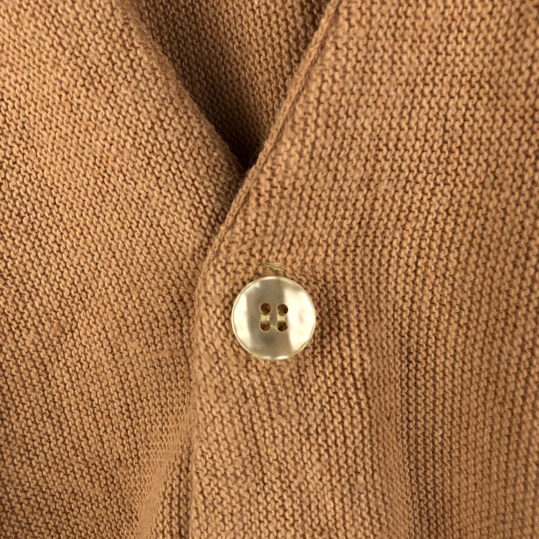 Vintage 70'S Campus acrylic knit cardigan, made in the USA, men's size XL acrylic orange type Vintage Second Hand