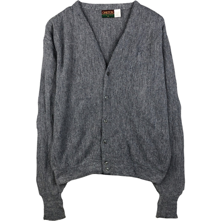 Vintage 80s-90'S OKATON acrylic knit cardigan, made in the USA, men's size XL Oron Acrylic gray type Vintage Second Hand