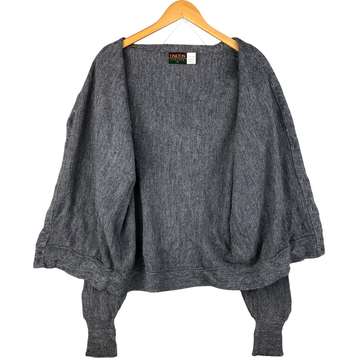 Vintage 80s-90'S OKATON acrylic knit cardigan, made in the USA, men's size XL Oron Acrylic gray type Vintage Second Hand