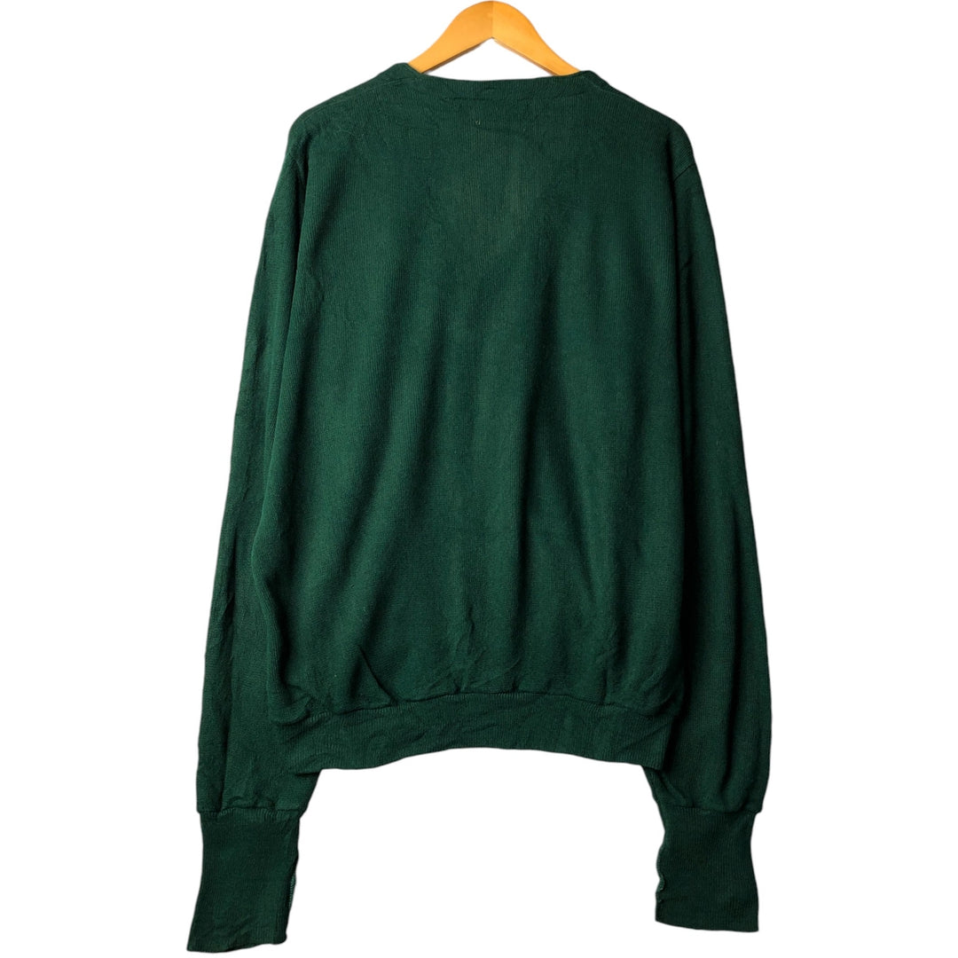 90'S IZOD acrylic knit cardigan, made in the USA, men's size M, vintage unclear green type Vintage Second Hand