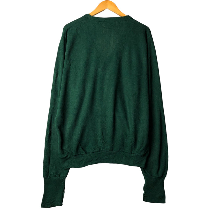 90'S IZOD acrylic knit cardigan, made in the USA, men's size M, vintage unclear green type Vintage Second Hand