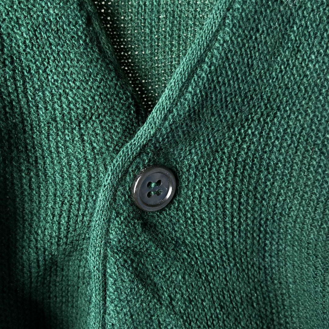 90'S IZOD acrylic knit cardigan, made in the USA, men's size M, vintage unclear green type Vintage Second Hand