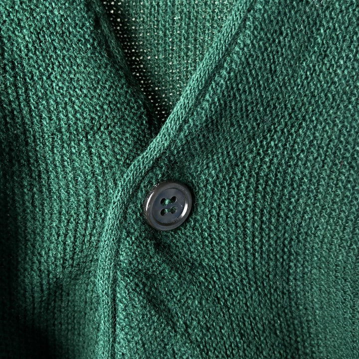 90'S IZOD acrylic knit cardigan, made in the USA, men's size M, vintage unclear green type Vintage Second Hand