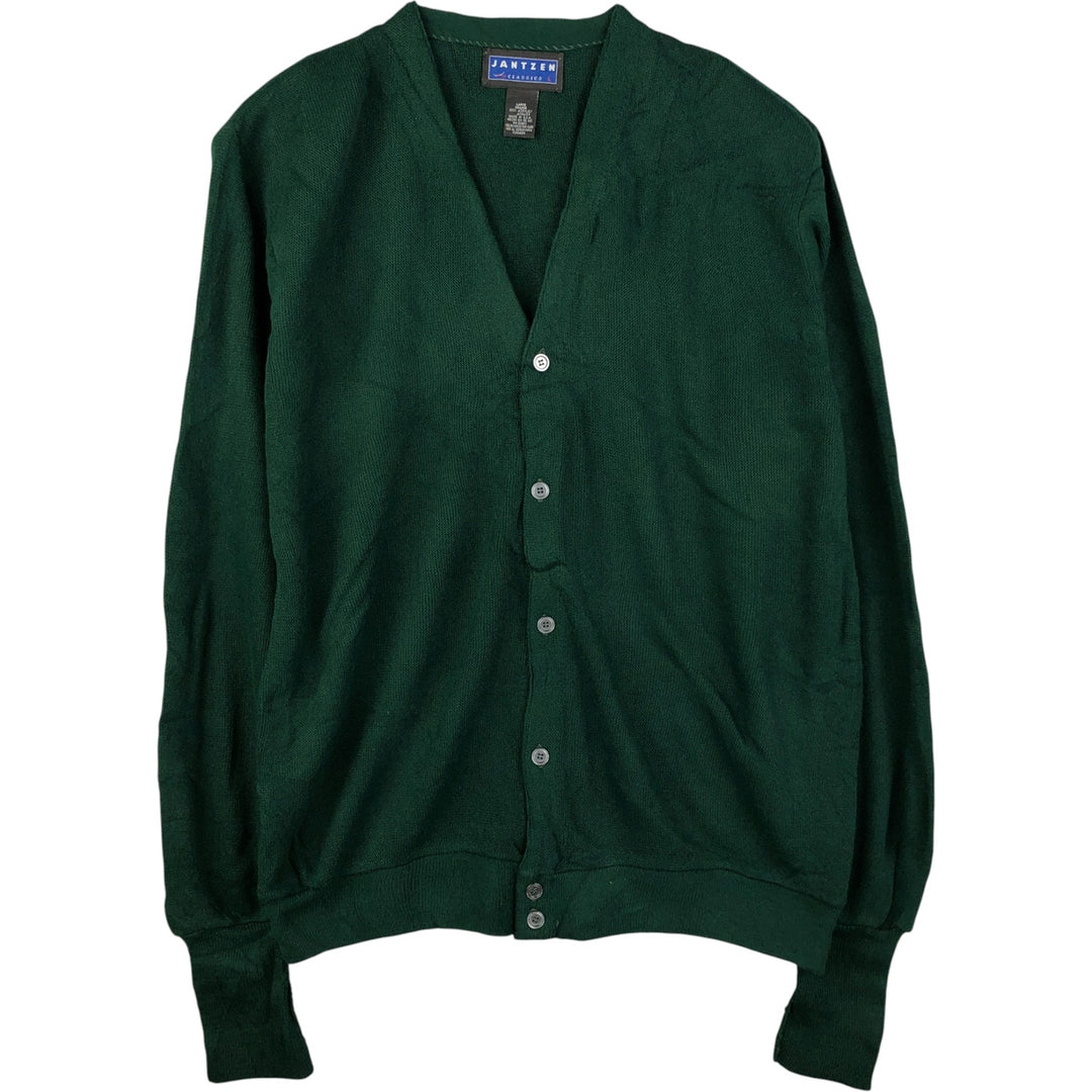 Vintage 90'S Jantzen Classics acrylic knit cardigan, made in the USA, size L, men's acrylic Green type dark green Vintage Second Hand