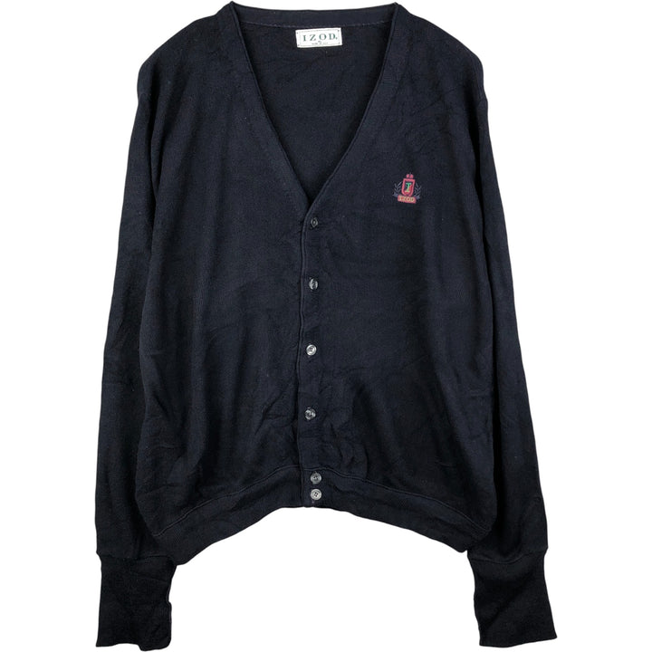90'S IZOD acrylic knit cardigan, made in the USA, men's size XL, vintage unclear navy blue type Vintage Second Hand