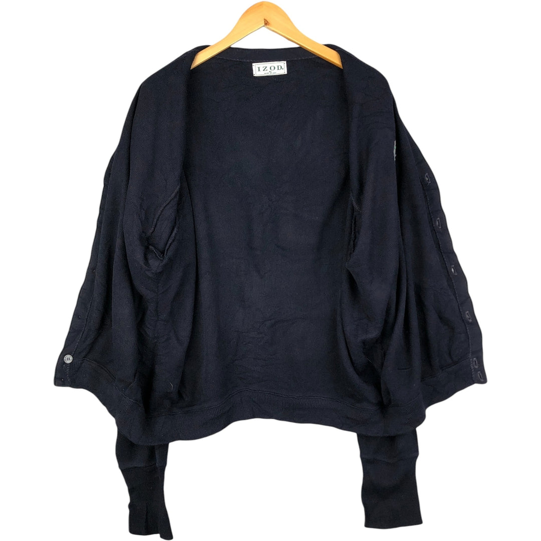 90'S IZOD acrylic knit cardigan, made in the USA, men's size XL, vintage unclear navy blue type Vintage Second Hand