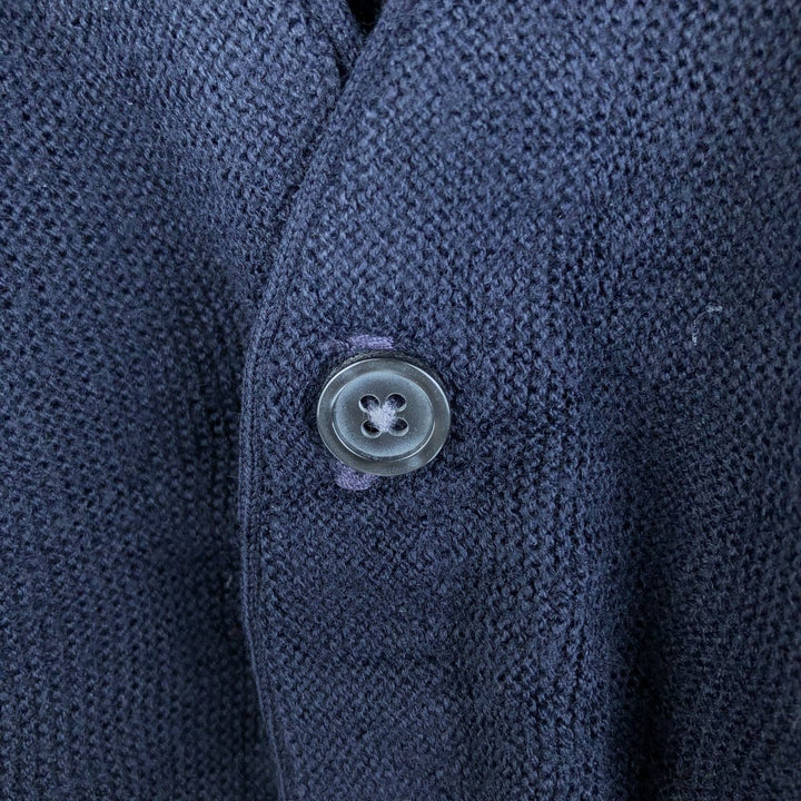 90'S IZOD acrylic knit cardigan, made in the USA, men's size XL, vintage unclear navy blue type Vintage Second Hand