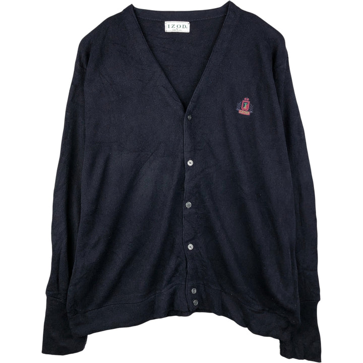 90'S IZOD acrylic knit cardigan, made in the USA, men's size XL, vintage unclear navy blue type Vintage Second Hand