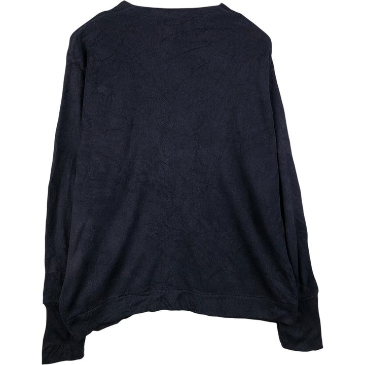 90'S IZOD acrylic knit cardigan, made in the USA, men's size XL, vintage unclear navy blue type Vintage Second Hand