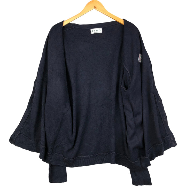90'S IZOD acrylic knit cardigan, made in the USA, men's size XL, vintage unclear navy blue type Vintage Second Hand