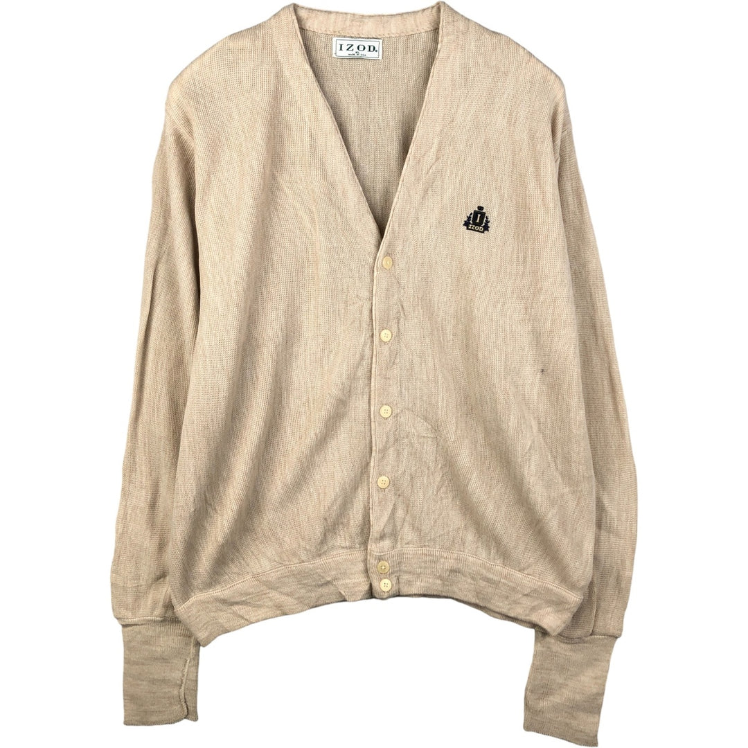 IZOD knit cardigan, made in the USA, men's size XL unclear ivory Vintage Second Hand