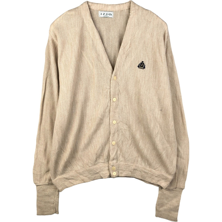 IZOD knit cardigan, made in the USA, men's size XL unclear ivory Vintage Second Hand