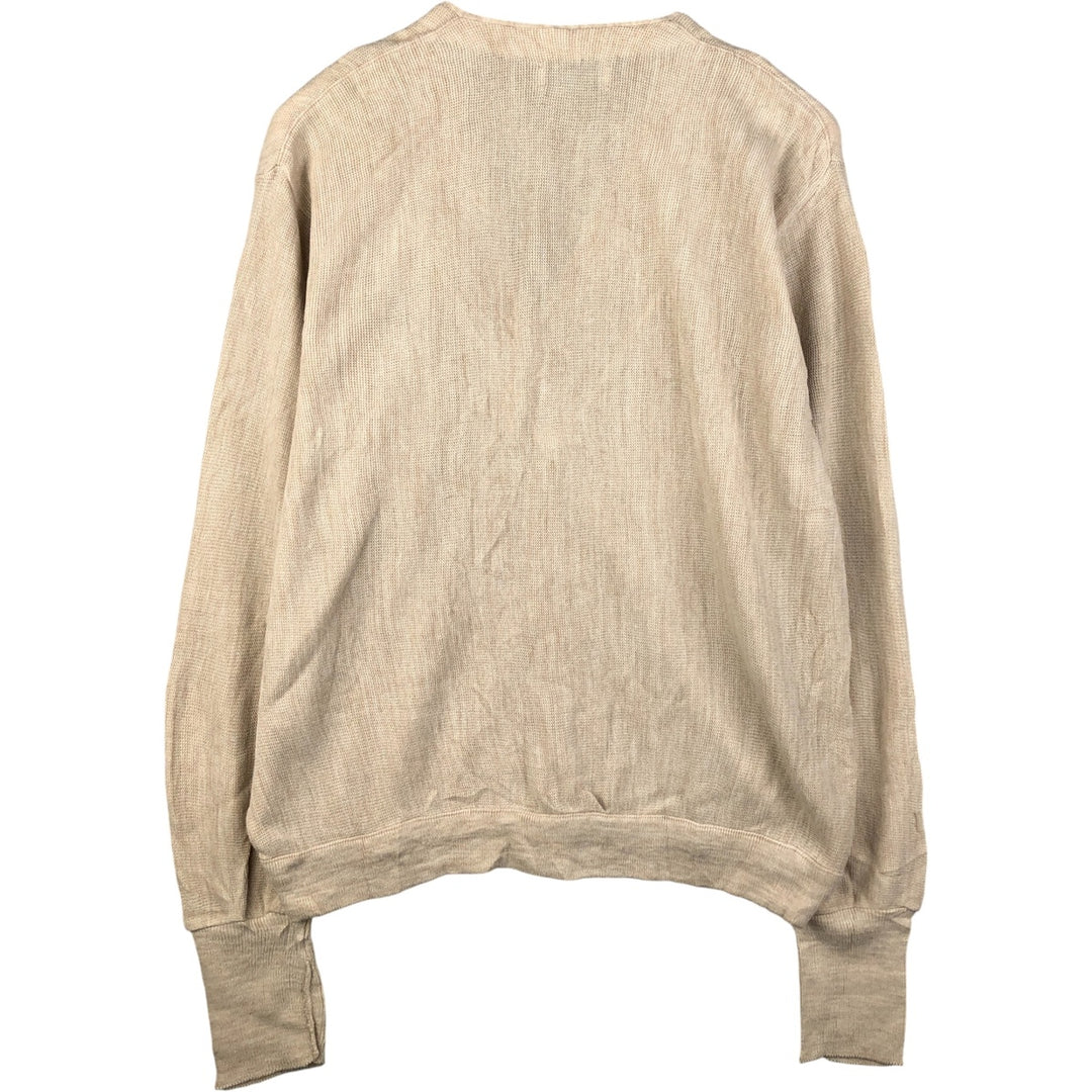 IZOD knit cardigan, made in the USA, men's size XL unclear ivory Vintage Second Hand