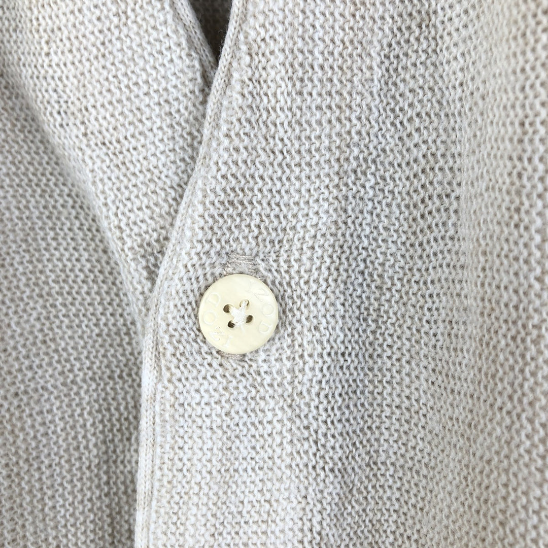 IZOD knit cardigan, made in the USA, men's size XL unclear ivory Vintage Second Hand