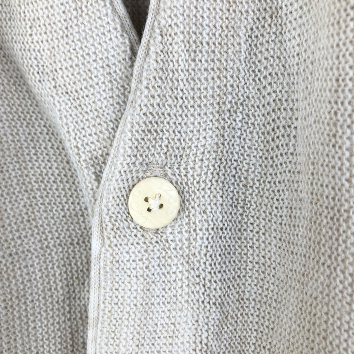 IZOD knit cardigan, made in the USA, men's size XL unclear ivory Vintage Second Hand