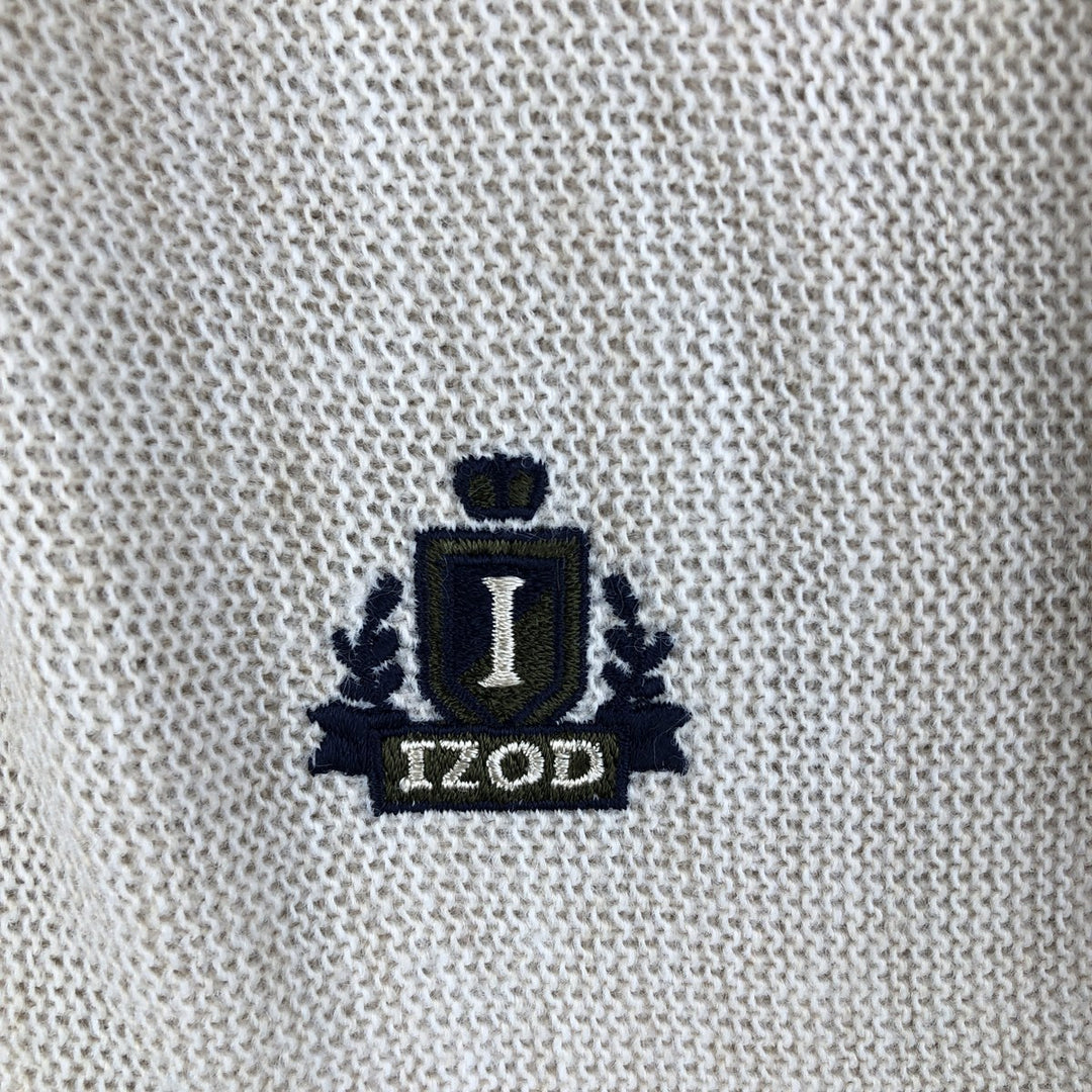 IZOD knit cardigan, made in the USA, men's size XL unclear ivory Vintage Second Hand