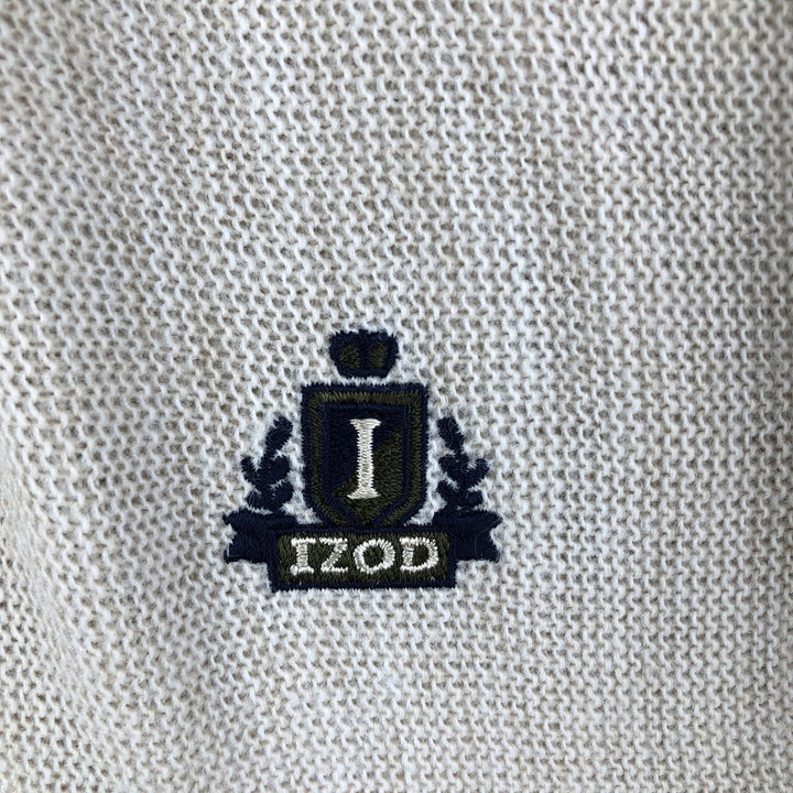 IZOD knit cardigan, made in the USA, men's size XL unclear ivory Vintage Second Hand