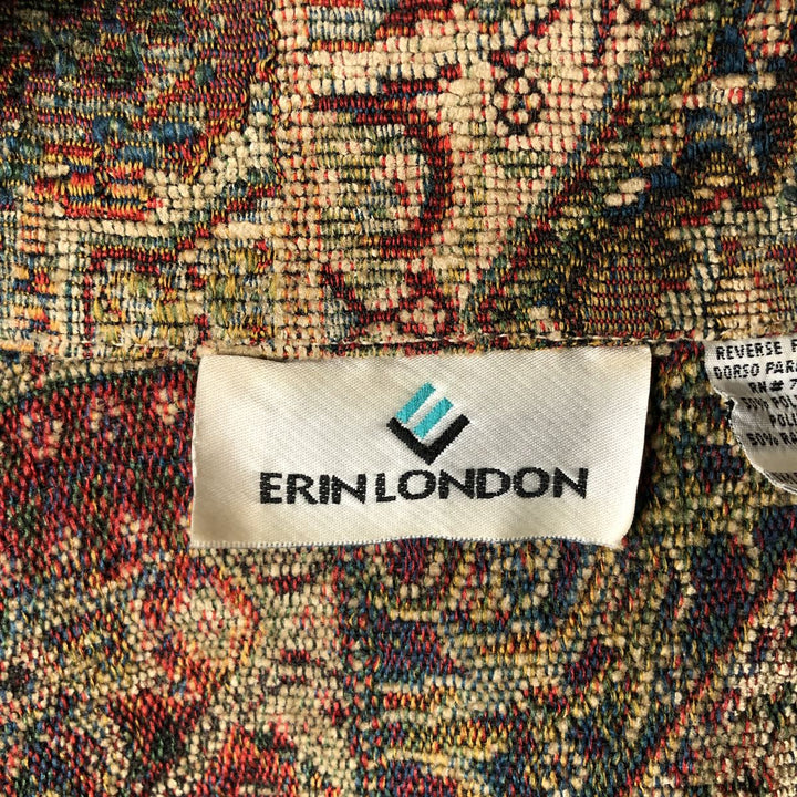 90'S Erin London all-over print Gobelin jacket, women's size XL, vintage polyester brown type Vintage Second Hand