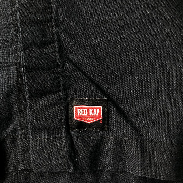 Red kap Open Collar Two-Tone Short Sleeve Work Shirt, Men's Size Small polyester navy blue type Vintage Second Hand