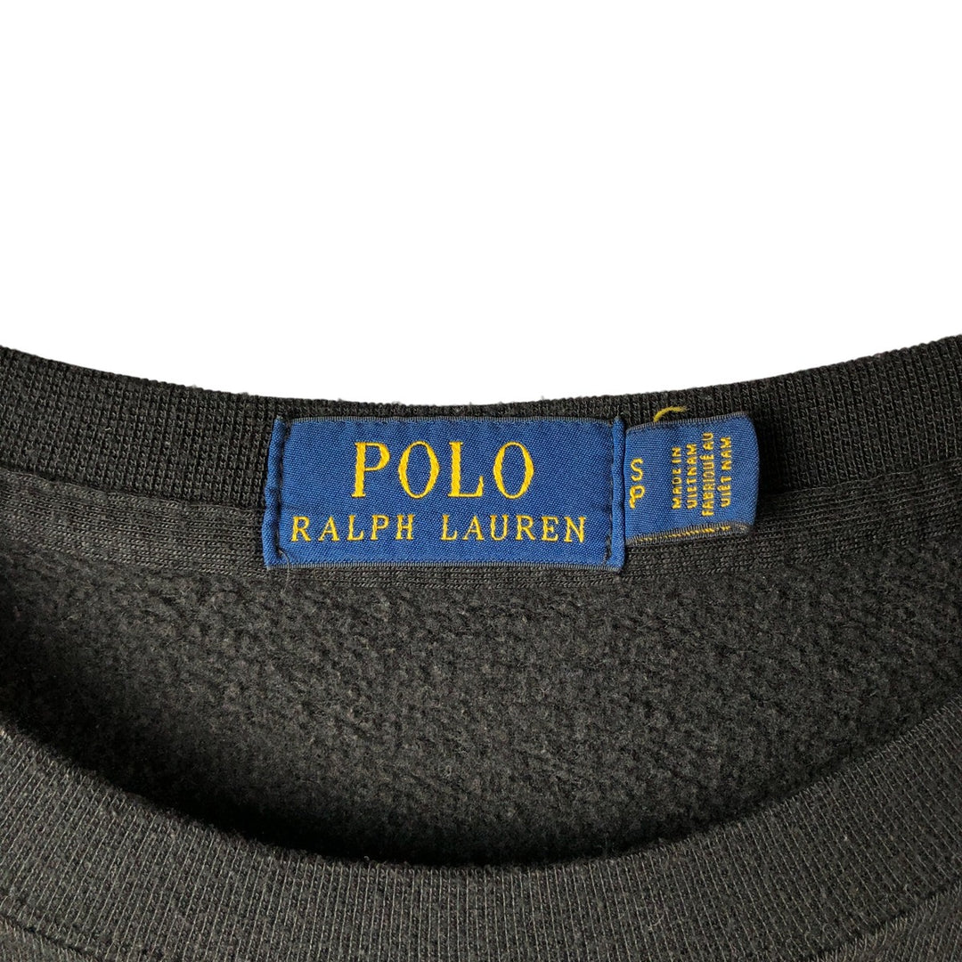 Ralph Lauren POLO RALPH LAUREN logo sweatshirt, men's size S polyester black type Vintage Second Hand