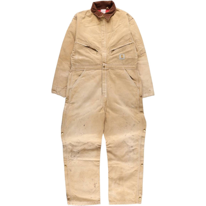Oversized Carhartt duck long-sleeved jumpsuit, men's size W41 unclear brown type Vintage Second Hand